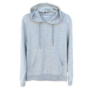 Reiss Sean Hooded Jersey Sweatshirt Gray Medium GUC